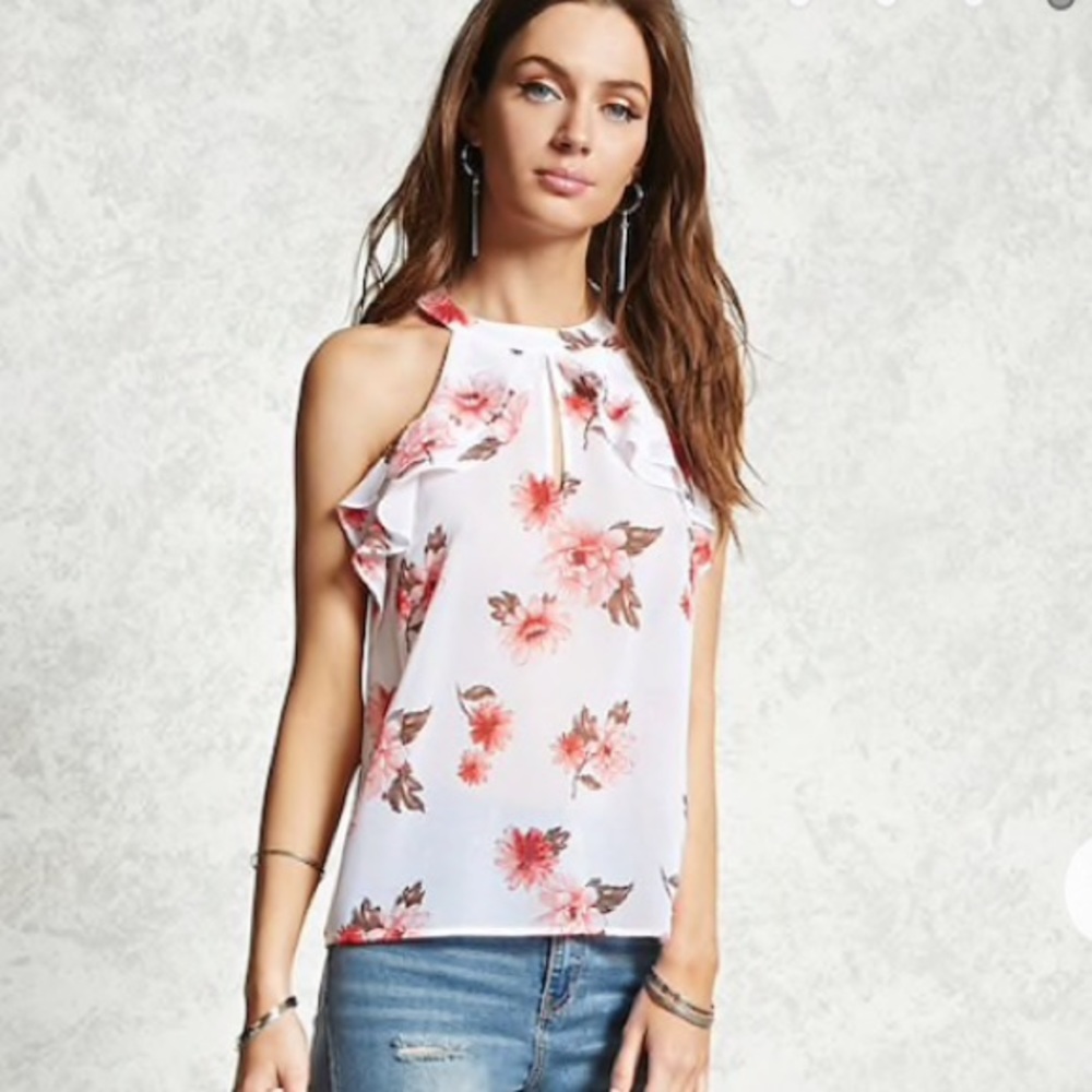 Floral Print Ruffled Top